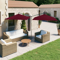 Thumbnail for Doppel-Sonnenschirm mit Stahlmast Bordeaux-Rot 600x300 cm