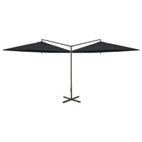 Thumbnail for Doppel-Sonnenschirm mit Stahlmast Schwarz 600 cm