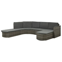 Thumbnail for 4-tlg. Garten-Lounge-Set mit Auflagen Poly Rattan Grau