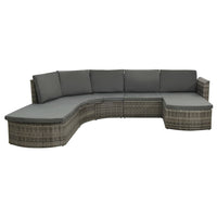 Thumbnail for 4-tlg. Garten-Lounge-Set mit Auflagen Poly Rattan Grau