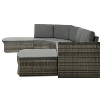 Thumbnail for 4-tlg. Garten-Lounge-Set mit Auflagen Poly Rattan Grau