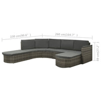 Thumbnail for 4-tlg. Garten-Lounge-Set mit Auflagen Poly Rattan Grau
