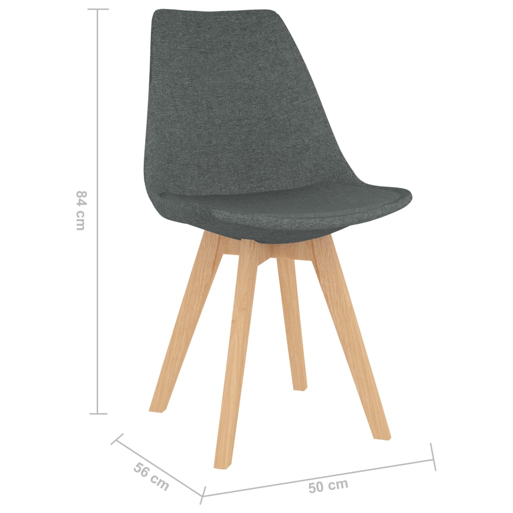 Esszimmerstühle 4 Stk. Hellgrau Stoff