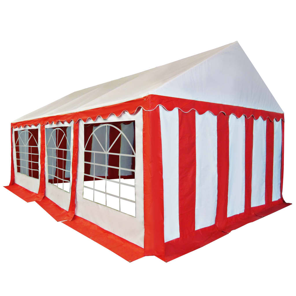 Gartenzelt PVC 4x6 m Rot und Weiß