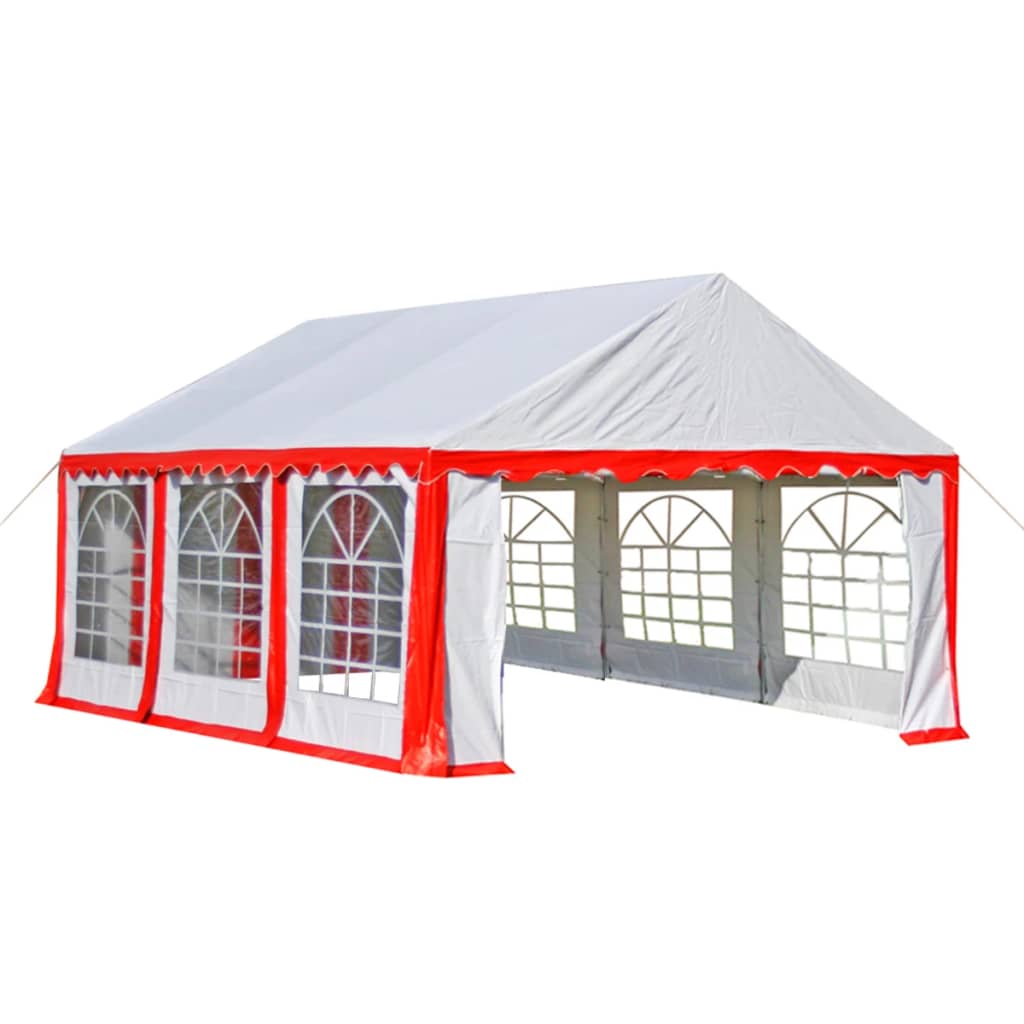 Gartenzelt PVC 4x6 m Rot und Weiß