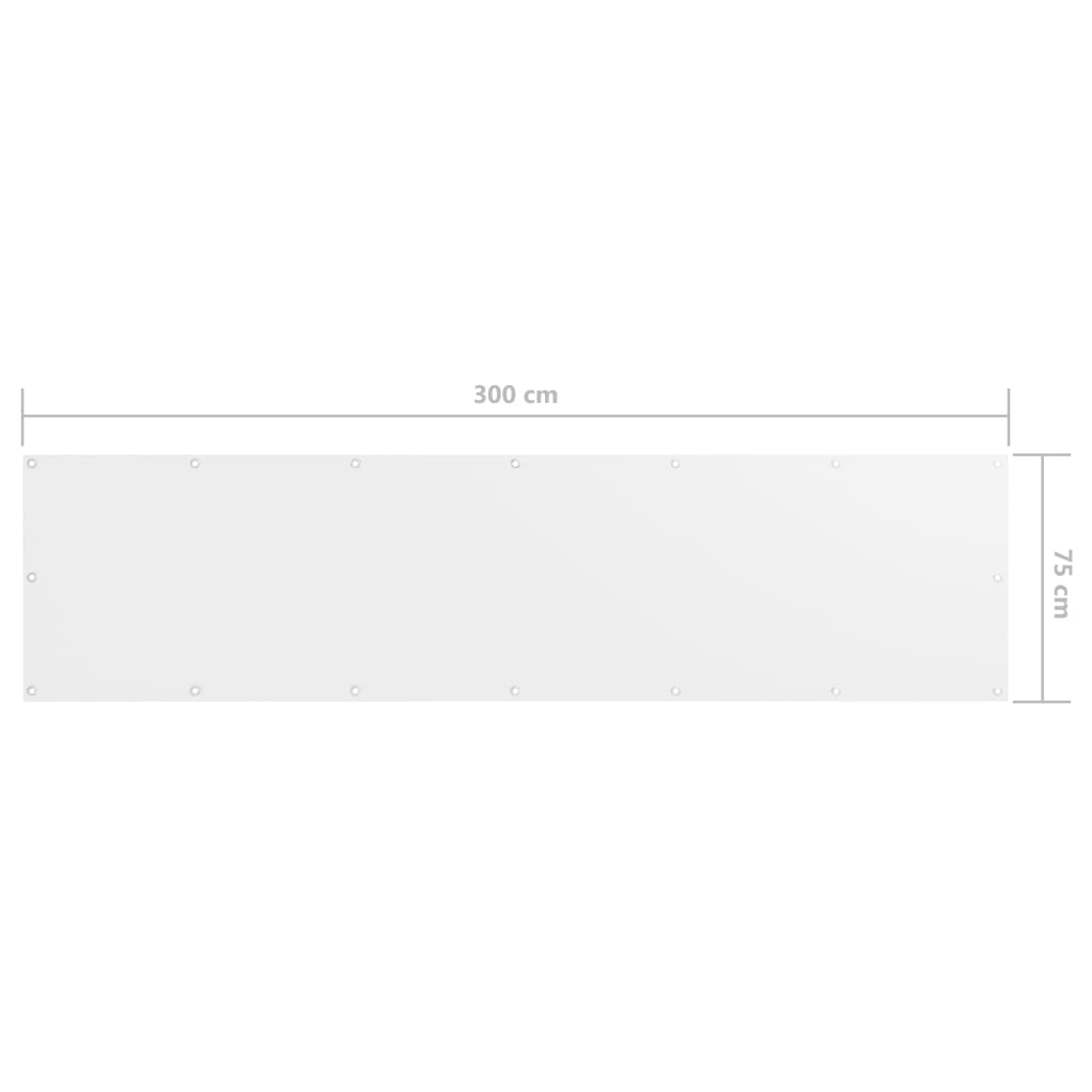 Balkon-Sichtschutz Weiß 75x300 cm Oxford-Gewebe