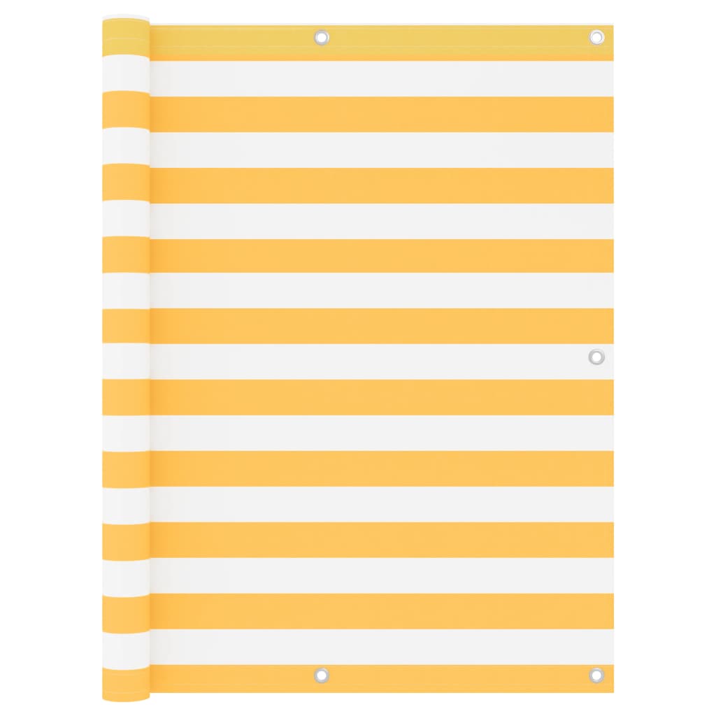 Balkon-Sichtschutz Weiß und Gelb 120x300 cm Oxford-Gewebe