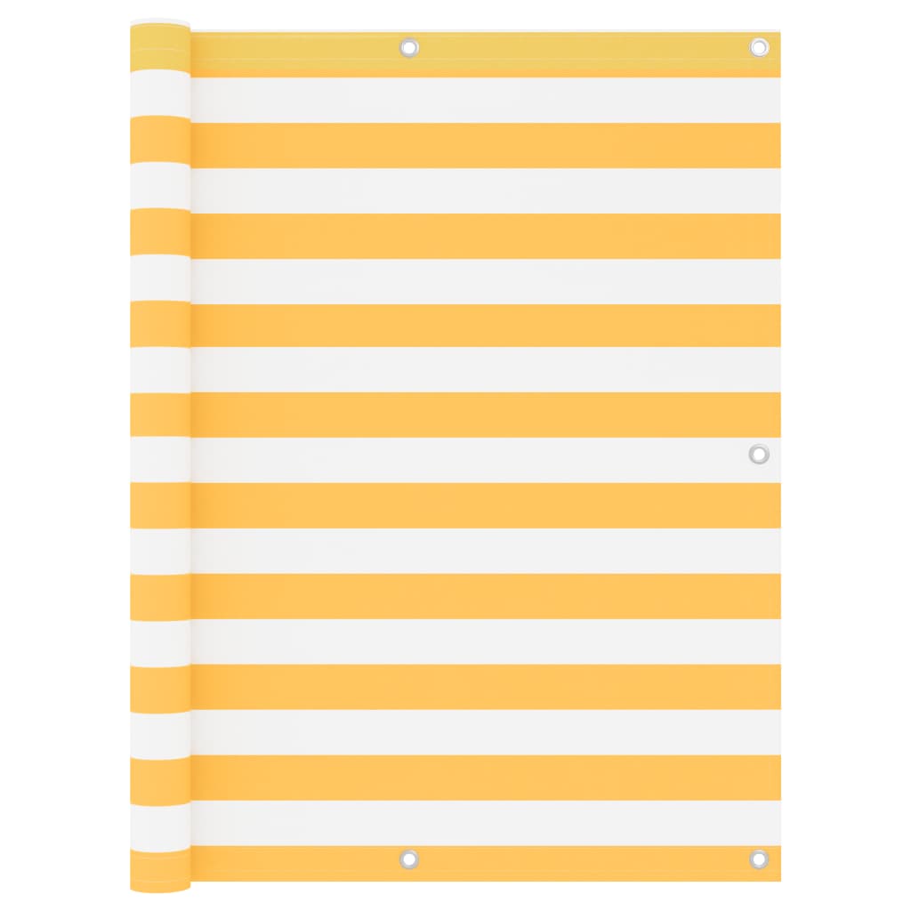 Balkon-Sichtschutz Weiß und Gelb 120x400 cm Oxford-Gewebe