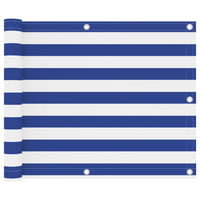 Thumbnail for Balkon-Sichtschutz Weiß und Blau 75x300 cm Oxford-Gewebe