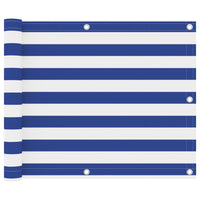 Thumbnail for Balkon-Sichtschutz Weiß und Blau 75x600 cm Oxford-Gewebe