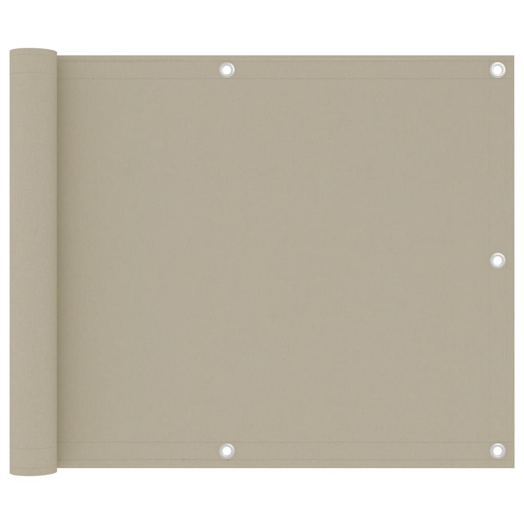 Balkon-Sichtschutz Beige 75x300 cm Oxford-Gewebe