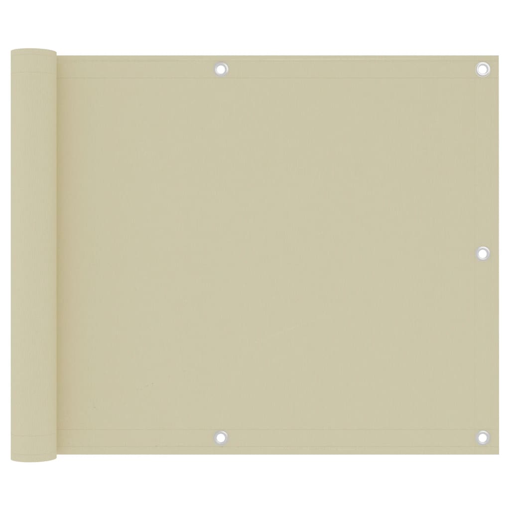 Balkon-Sichtschutz Creme 75x500 cm Oxford-Gewebe