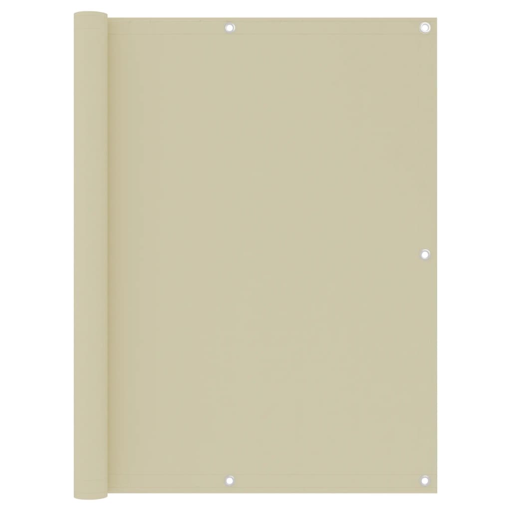 Balkon-Sichtschutz Creme 120x600 cm Oxford-Gewebe