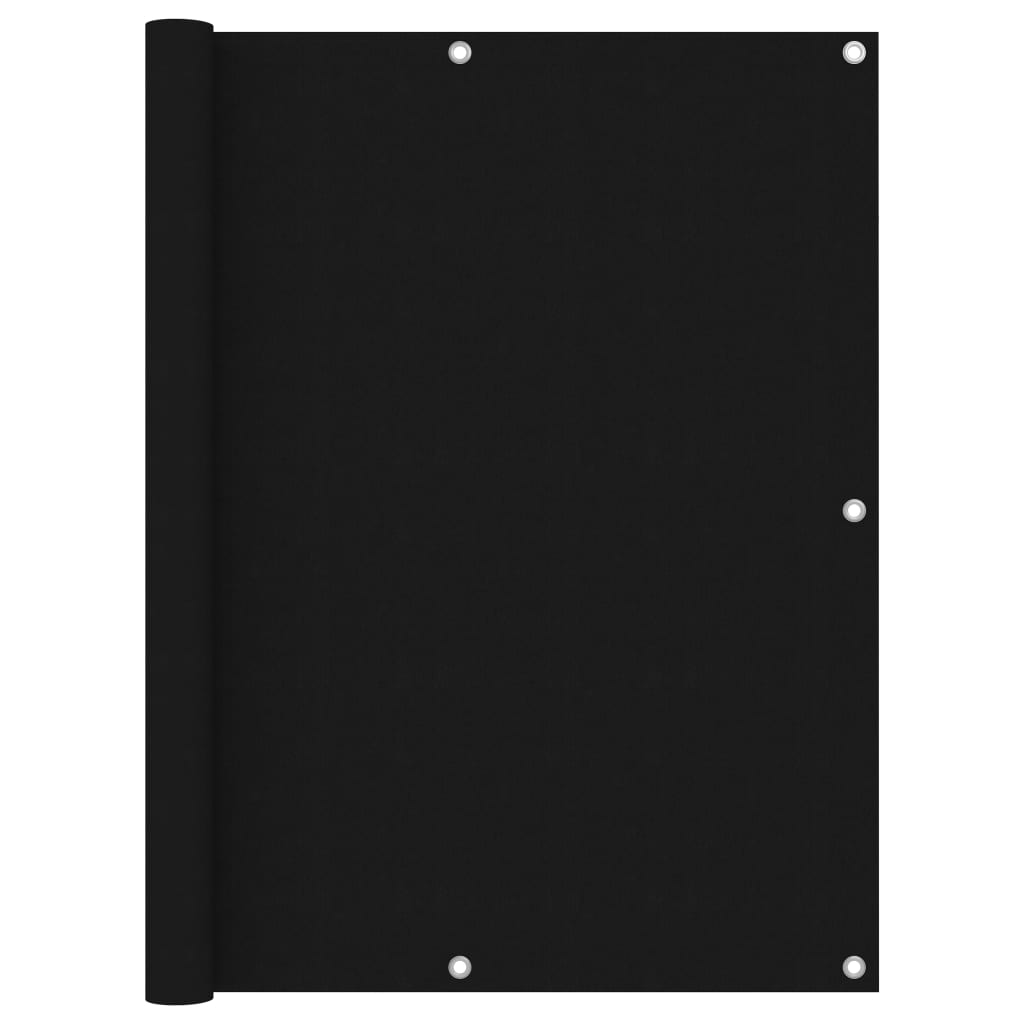 Balkon-Sichtschutz Schwarz 120x600 cm Oxford-Gewebe