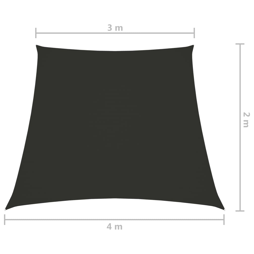 Sonnensegel Oxford-Gewebe Trapezförmig 3/4x2 m Anthrazit