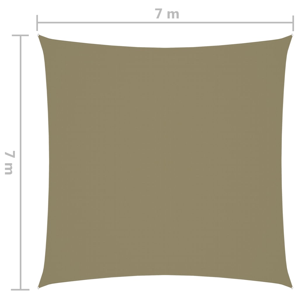 Sonnensegel Oxford-Gewebe Quadratisch 7x7 m Beige