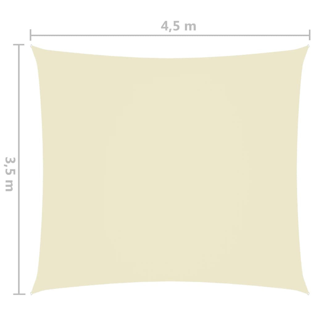 Sonnensegel Oxford-Gewebe Rechteckig 3,5x4,5 m Creme