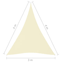 Thumbnail for Sonnensegel Oxford-Gewebe Dreieckig 3x4x4 m Cremeweiß