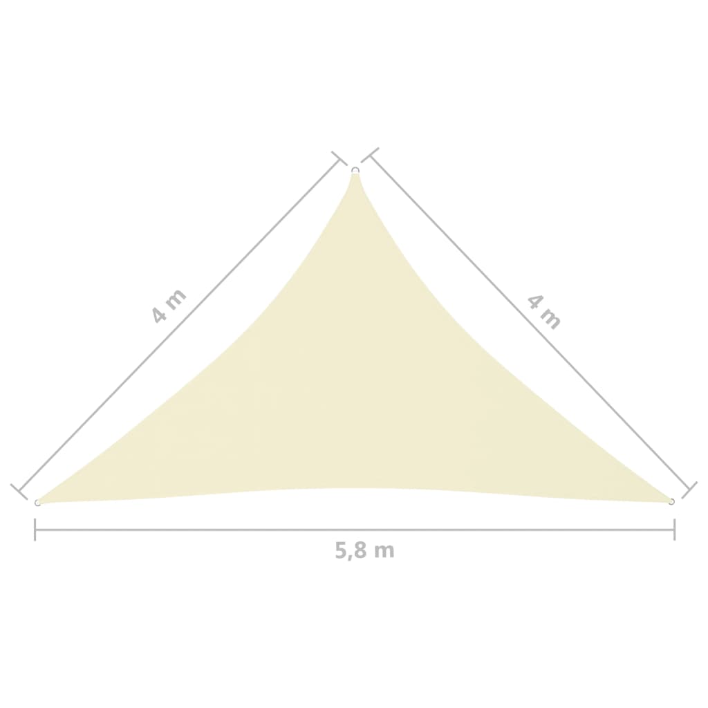 Sonnensegel Oxford-Gewebe Dreieckig 4x4x5,8 m Creme