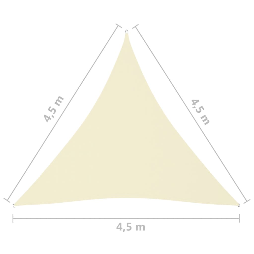 Sonnensegel Oxford-Gewebe Dreieckig 4,5x4,5x4,5 m Creme