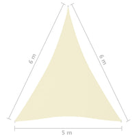 Thumbnail for Sonnensegel Oxford-Gewebe Dreieckig 5x6x6 m Creme