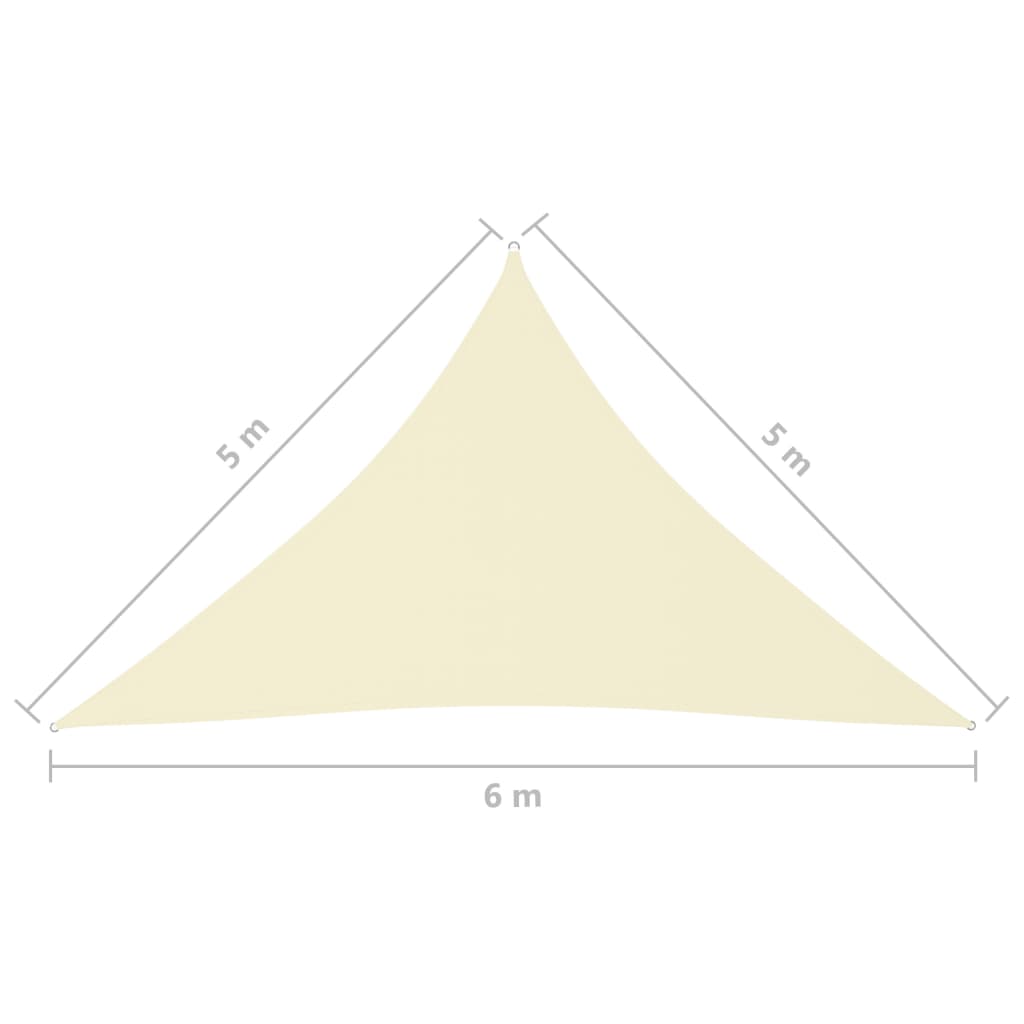 Sonnensegel Oxford-Gewebe Dreieckig 5x5x6 m Cremeweiß