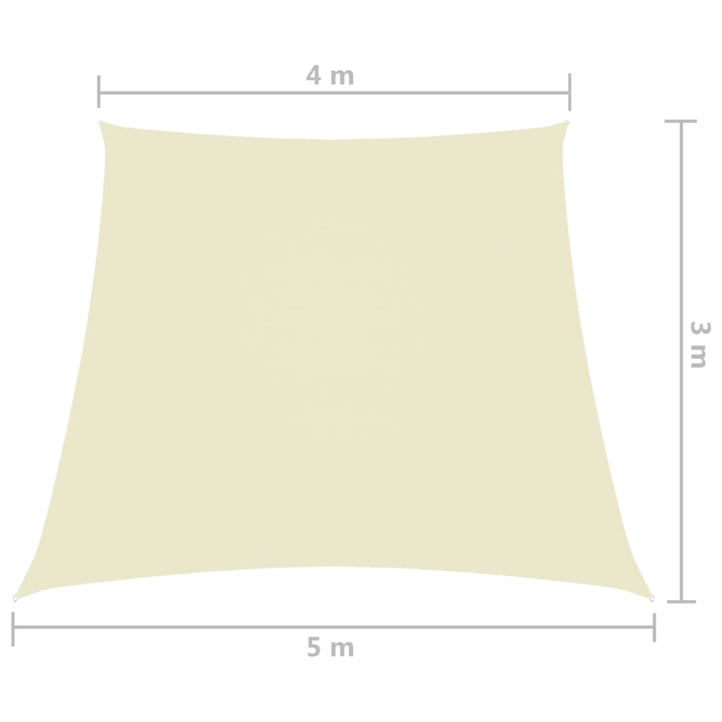 Sonnensegel Oxford-Gewebe Trapezförmig 4/5x3 m Creme