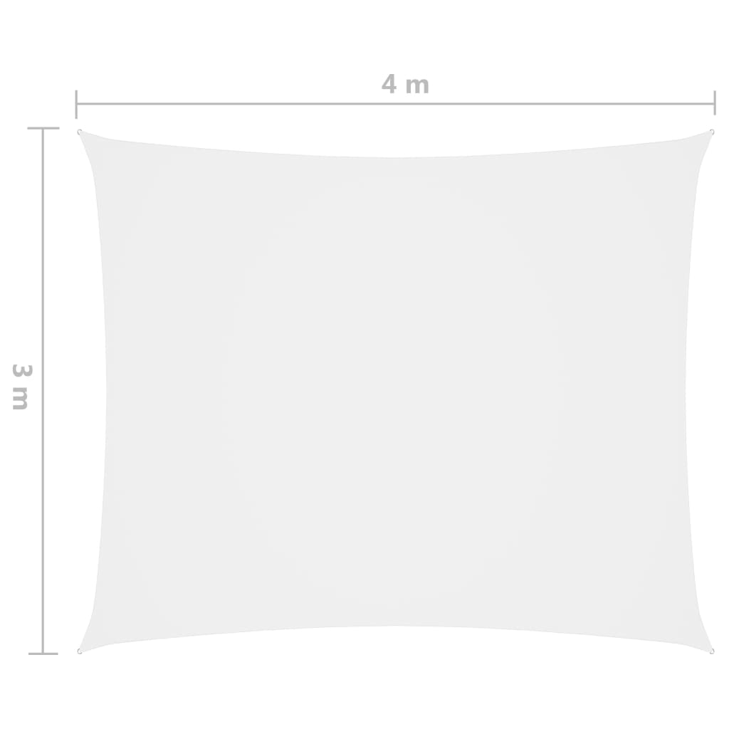 Sonnensegel Oxford-Gewebe Rechteckig 3x4 m Weiß