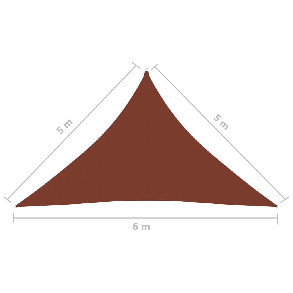 Sonnensegel Oxford-Gewebe Dreieckig 5x5x6 m Terracotta-Rot