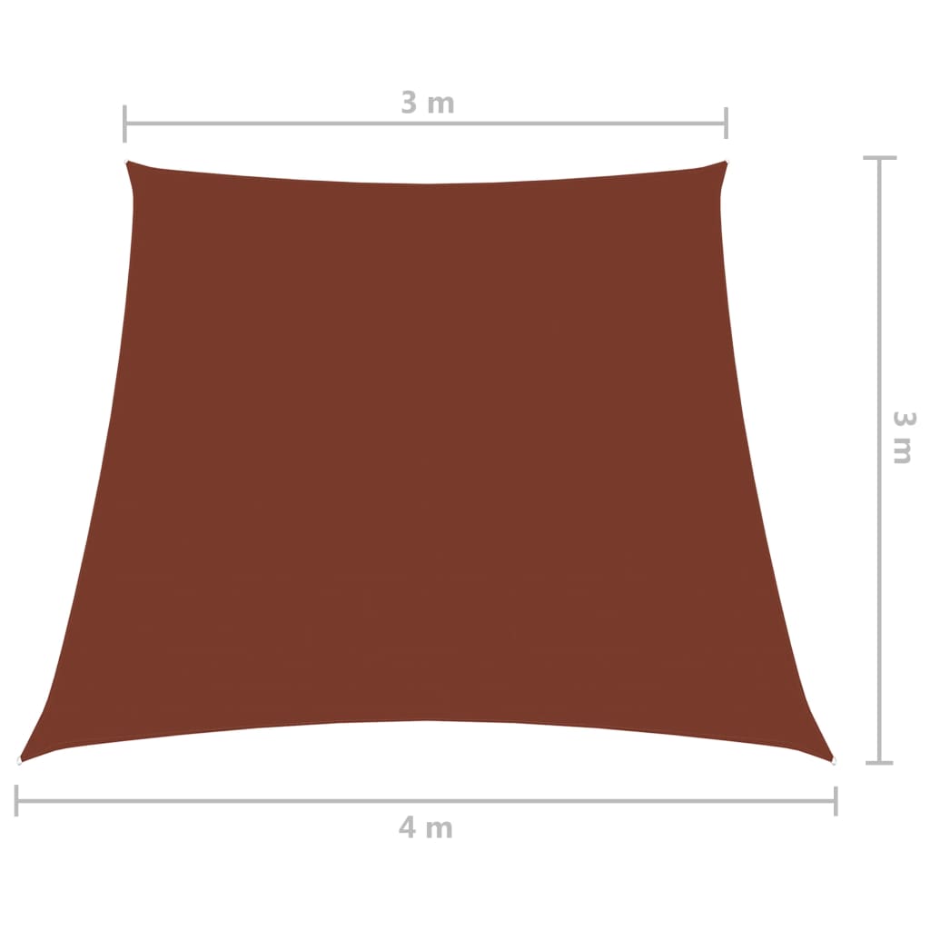 Sonnensegel Oxford-Gewebe Trapezförmig 3/4x3 m Terrakottarot