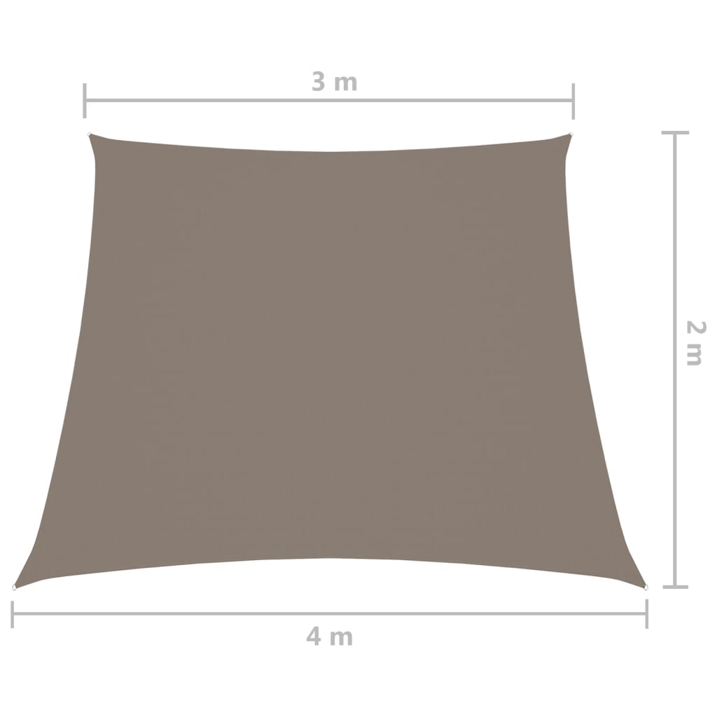 Sonnensegel Oxford-Gewebe Trapezförmig 3/4x2 m Taupe