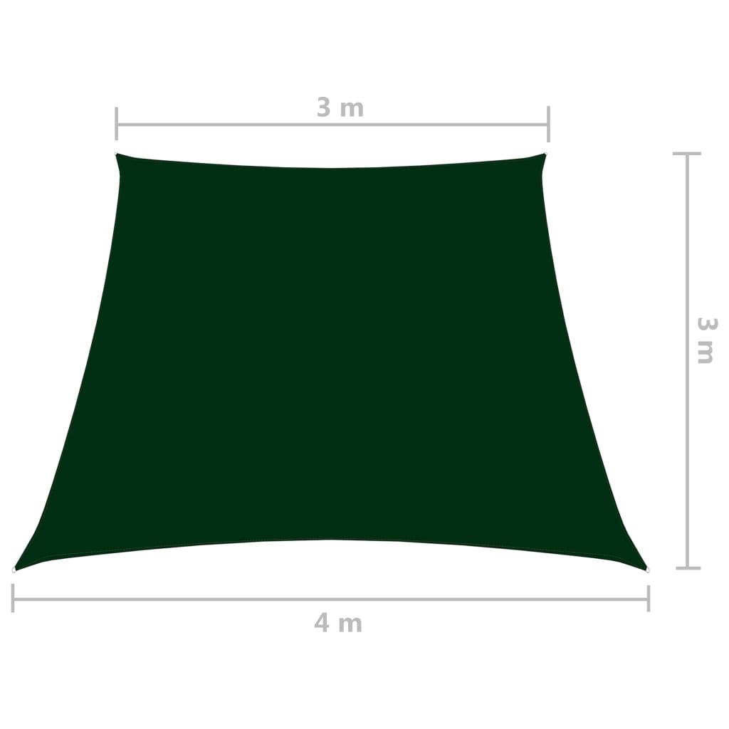 Sonnensegel Oxford-Gewebe Trapezförmig 3/4x3 m Dunkelgrün
