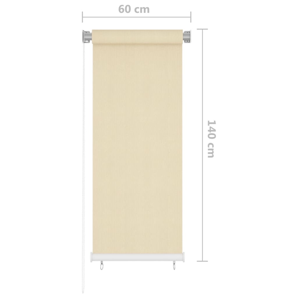 Außenrollo Creme 60x140 cm HDPE