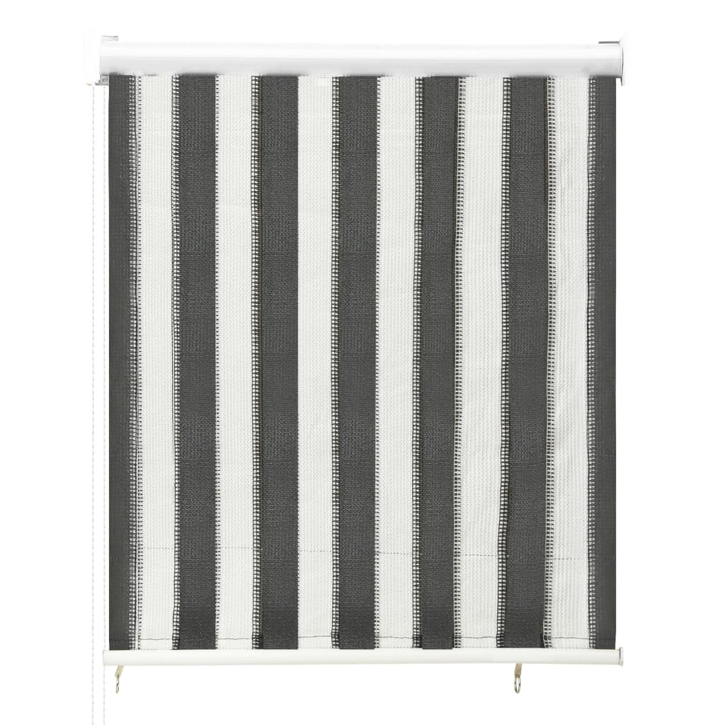 Außenrollo 80x140 cm Anthrazit und Weiß Gestreift