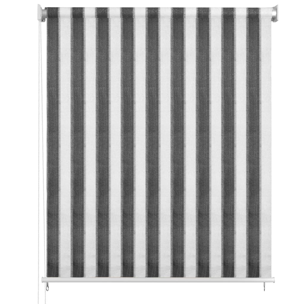 Außenrollo 60x230 cm Anthrazit und Weiß Gestreift