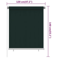 Thumbnail for Außenrollo 120x140 cm Dunkelgrün HDPE