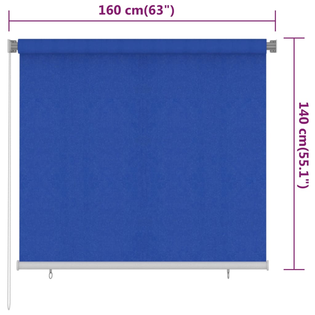 Außenrollo 160x140 cm Blau HDPE