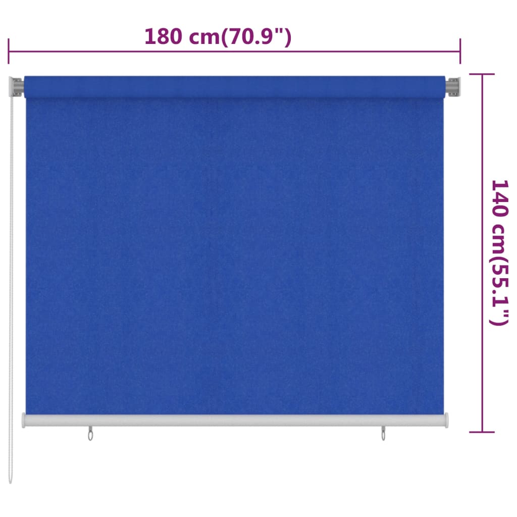 Außenrollo 180x140 cm Blau HDPE