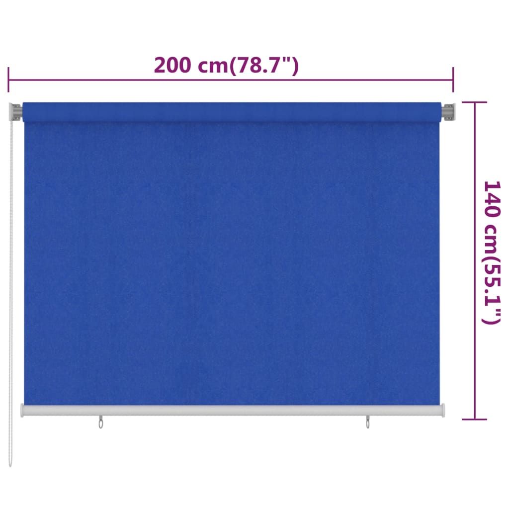 Außenrollo 200x140 cm Blau HDPE