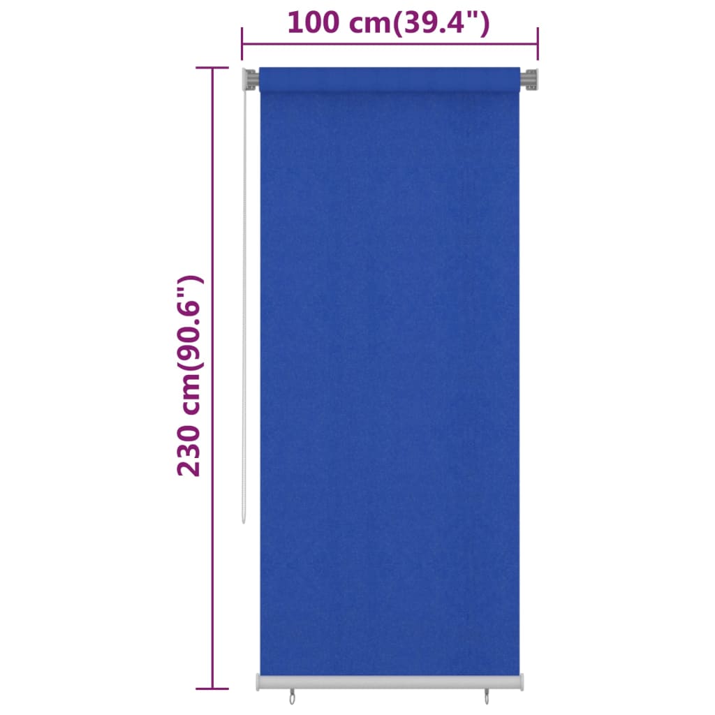 Außenrollo 100x230 cm Blau HDPE
