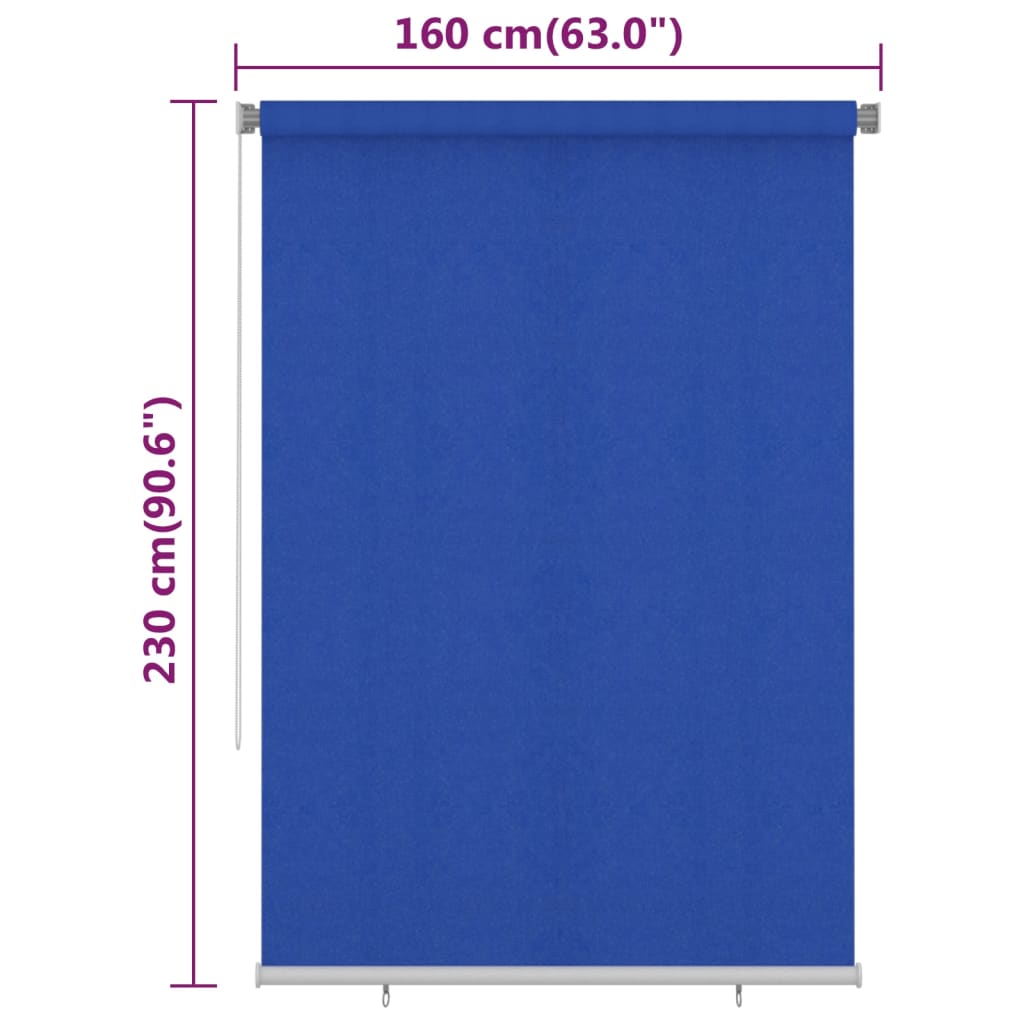 Außenrollo 160x230 cm Blau HDPE