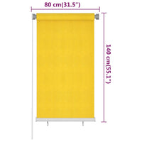 Thumbnail for Außenrollo 80x140 cm Gelb HDPE