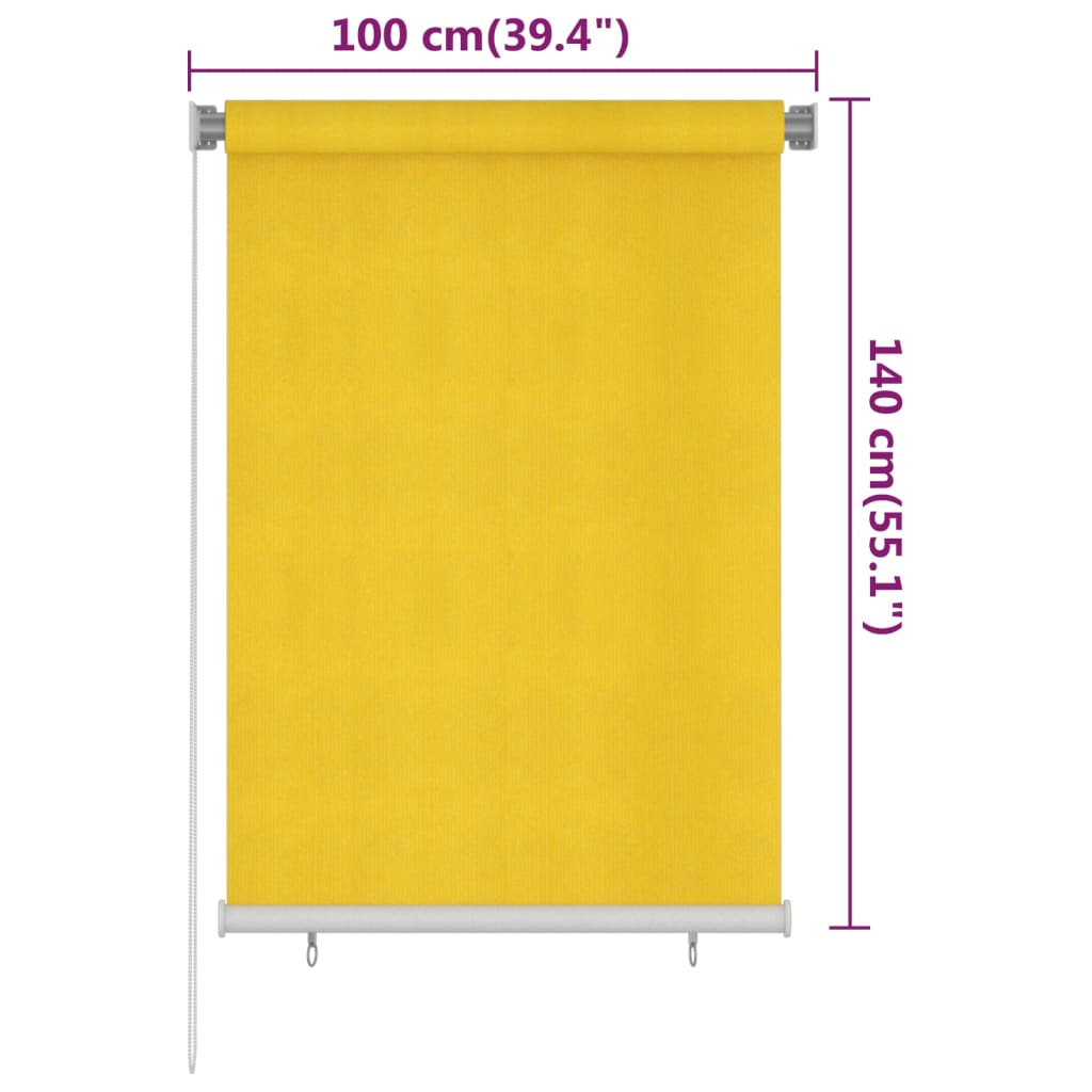 Außenrollo 100x140 cm Gelb HDPE