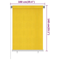 Thumbnail for Außenrollo 100x140 cm Gelb HDPE