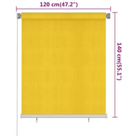 Thumbnail for Außenrollo 120x140 cm Gelb HDPE