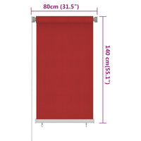 Thumbnail for Außenrollo 80x140 cm Rot HDPE