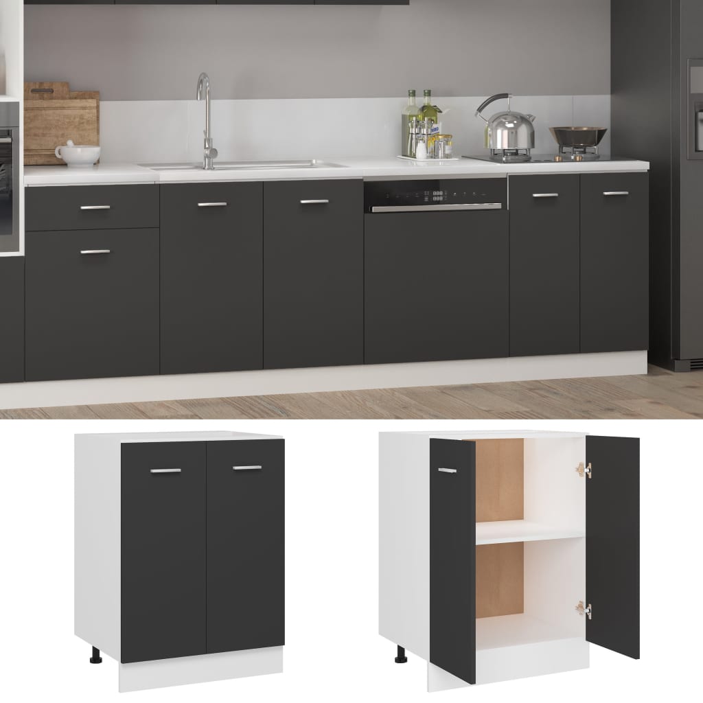 Unterschrank Grau 60x46x81,5 cm Holzwerkstoff