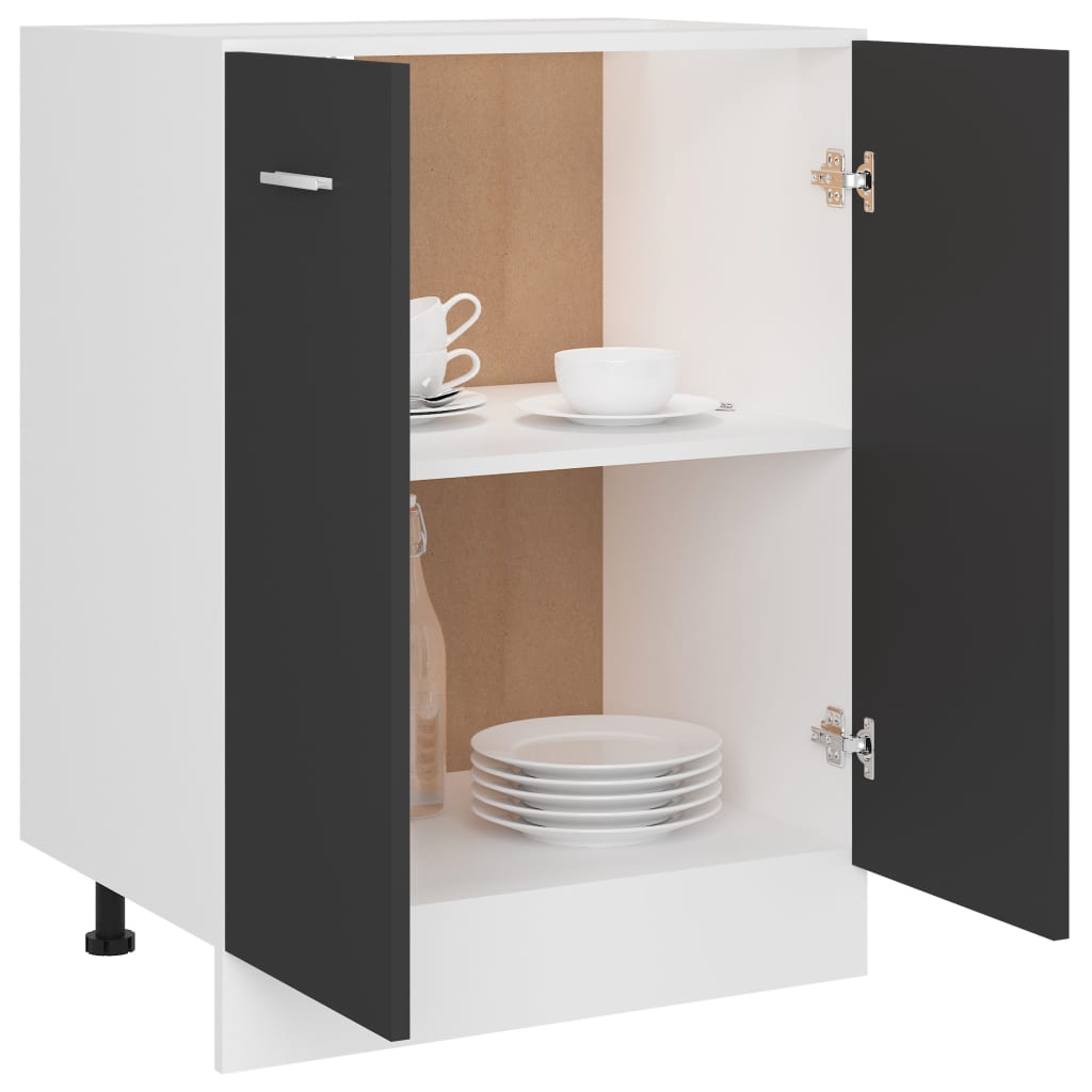 Unterschrank Grau 60x46x81,5 cm Holzwerkstoff