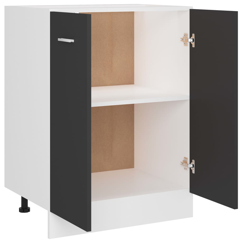 Unterschrank Grau 60x46x81,5 cm Holzwerkstoff
