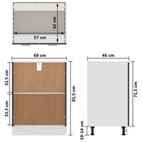 Thumbnail for Unterschrank Grau 60x46x81,5 cm Holzwerkstoff
